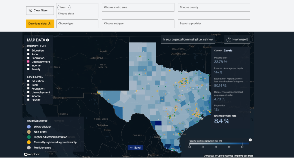 US Workforce Development Dataviz